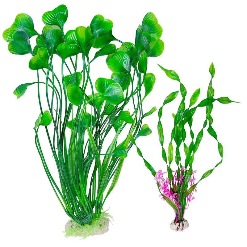 Hamiledyi Aquarium Plastic Plants Tall Fish Tank Decorations, Fish Tank Plants Artificial Green Water Plants Grass Cluster Aquarium Dcor Soft Plastic Fake Aquarium Artificial Plants 2PCS