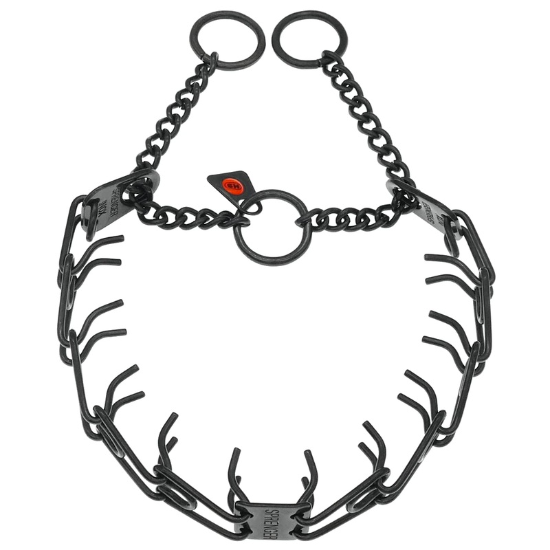 Herm Sprenger Black Stainless Steel Dog Prong Collar with Easy On Assembly Chain Professional Training Pinch Collar for Small Medium Large Dogs Made in Germany (17in x 2.25mm (Neck Size up to 13in)) 17in x 2.25mm (neck size up to 13in)