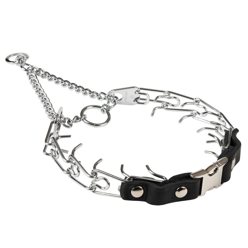 Herm Sprenger Prong Collar for Dogs Training  Quick Release Buckle & Swivel Ring for Easy Use  Made of Durable Chrome Plated Stainless Steel in Germany 2.25mm Prongs for Small Dogs with 14-19″ Neck Small/Medium (14-19″ Neck, 2.25mm Links)