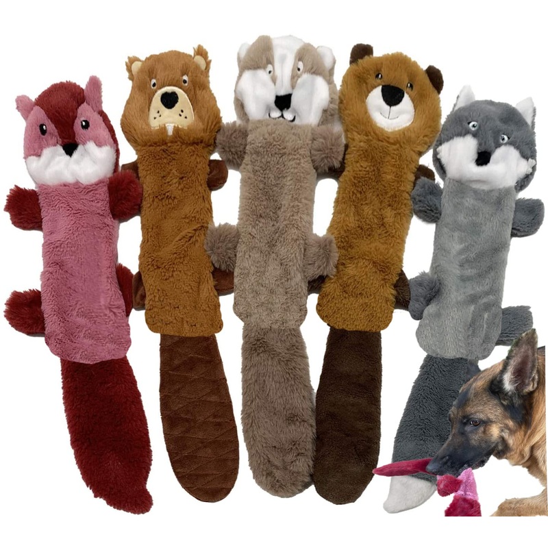 Jalousie 5 Pack Stuffingless Dog Squeaky Toys Dog Toy w/Durable Liner No Stuffing Dog Toy – Dog Toys Crinkle Paper Squeaker Toy for Medium Large Dogs (5 Pack – Color 4 – Squeaky) 5 Pack – Color 4 – Squeaky