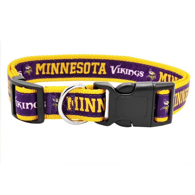 NFL PET Collar Minnesota Vikings Dog Collar, Large Football Team Collar for Dogs & Cats. A Shiny & Colorful Cat Collar & Dog Collar Licensed by The NFL