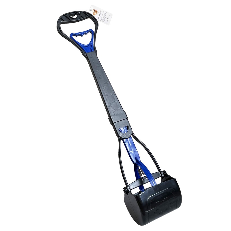 Non-Breakable Pooper Scooper for Large Small Dogs Heavy Duty,High Strength Material Dog Poop Scooper for Grass,28″Long Handled Dog Poop Pick Up Tool Blue