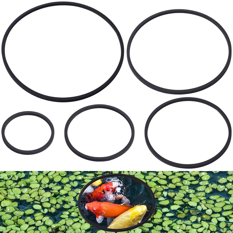 PAGOW 5pcs Fish Feeding Rings Set, Floating Aquarium Plant Corral, Round Fish Feeder Rings for Fish Tank, Floating Plant Ring, Fish Tank Aquarium Accessories for Betta (Black) Black(round)