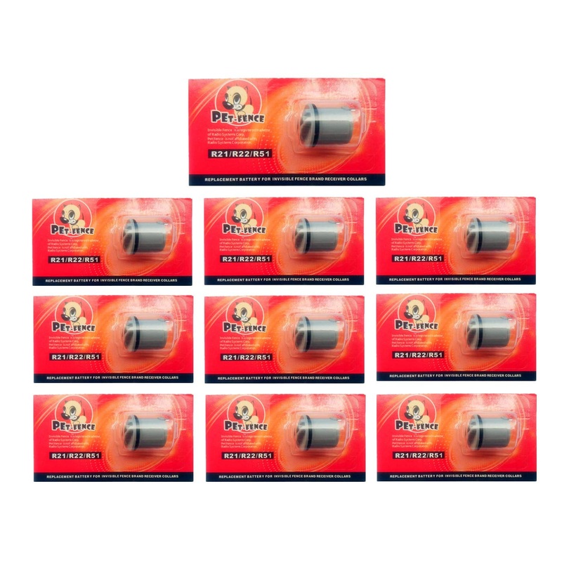 Pet-Fence Compatible for Invisible Fence Battery for Dog Collar, Batteries for Dog Collars Invisible Fence Brand Power Cap R21,R22,R51,Microlite Collars Safe and Durable (10 Pack)