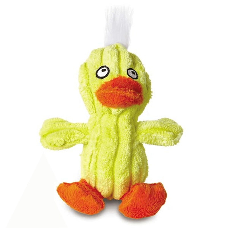 Quackling Plush Dog Toy with Soundchip, Yellow, 7″ Large