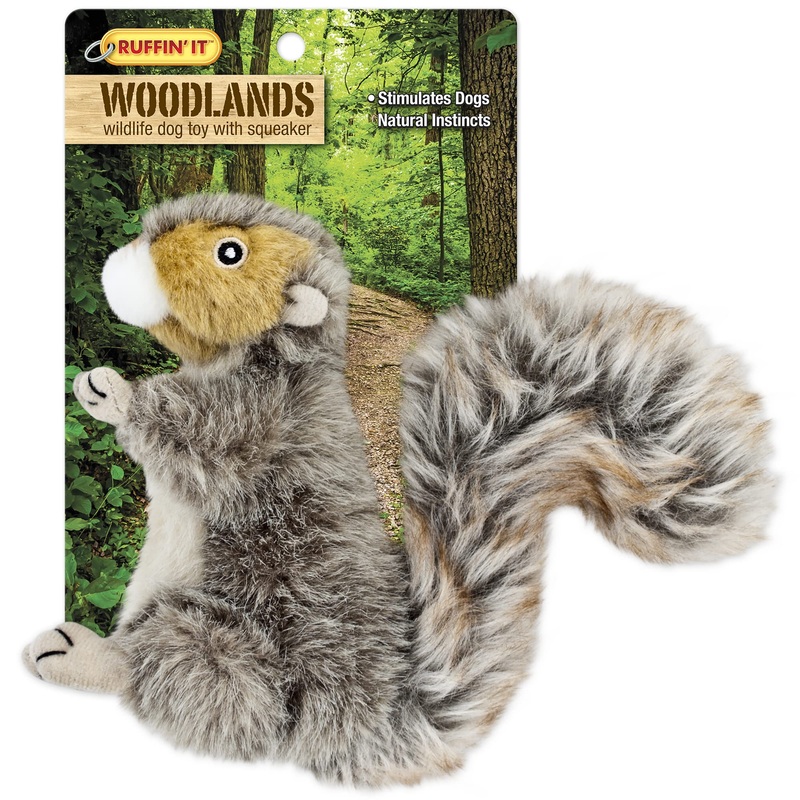 RUFFIN’ IT Reaowazo Woodlands Plush Squirrel Dog Toy, Small youth large / 11-13
