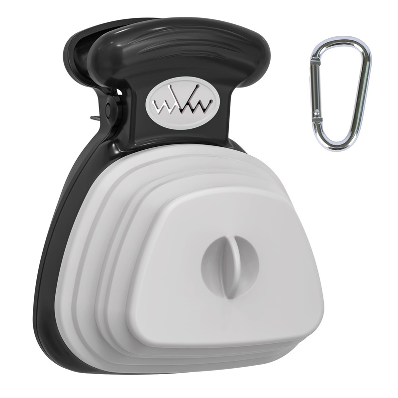 SUPERDESIGN Portable and Versatile Pet Poop Scooper, Ideal for Walking Traveling and Camping with Small and Large with CLeash Clip and Garbage Bag Bin Dogs Poop Scooper Small Black