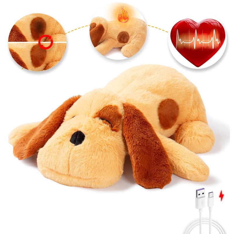 The 3rd Generation Heartbeat Puppy Toys for Dogs, More Lifelike Mom with Upgraded Simulating Breathing/Body Temperature Dog Toys, Dog Anxiety Relief and Calming Aid