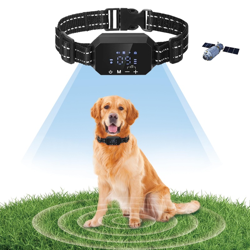 Wireless Dog Fence, GPS Dog Collar Fence System with 3 Warning Modes, Rechargeable Wireless Fence for Dogs, Outdoor Use Wireless Pet Fence, Range 98-3280 FT