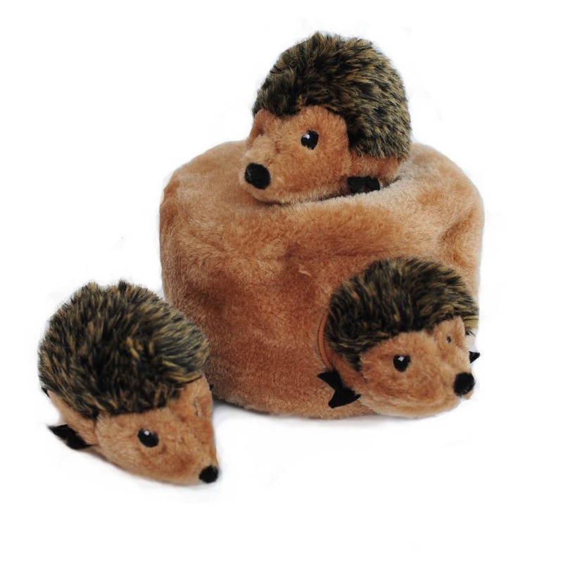ZippyPaws Burrow – Interactive Dog Toys for Boredom – Hide and Seek Dog Toys, Colorful Squeaky Dog Toys for Small & Medium Dogs, Plush Dog Puzzles – Hedgehog Den