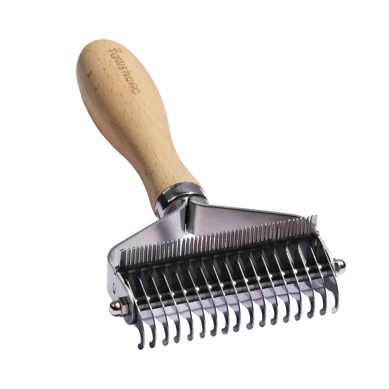 3-in-1 Professional Pet Shedding Dematting Comb – Deshedding Undercoat Rake for Dogs with Stainless Steel Blades Metal Pet Brush with Wood Handle Matted Hair Detangling Thinning and Shedding Upgraded 3-in-1 Comb
