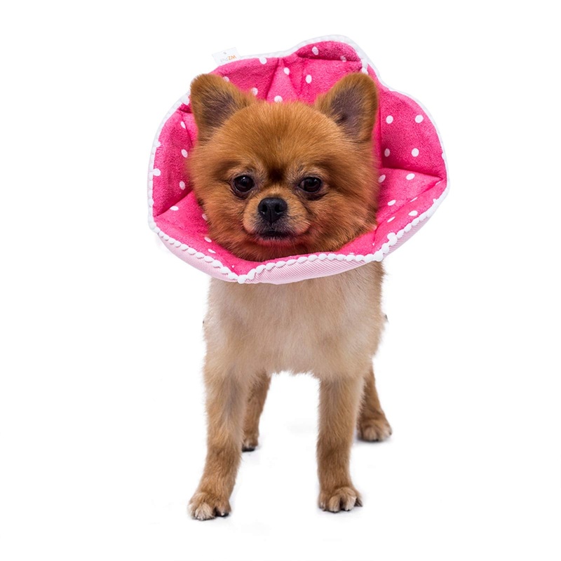 Adjustable Dog Cat Cone,Soft Recovery Cat Cone Collar,Dog Protective Collar for Cats and Puppy Surgery,Pink,Small S Pink