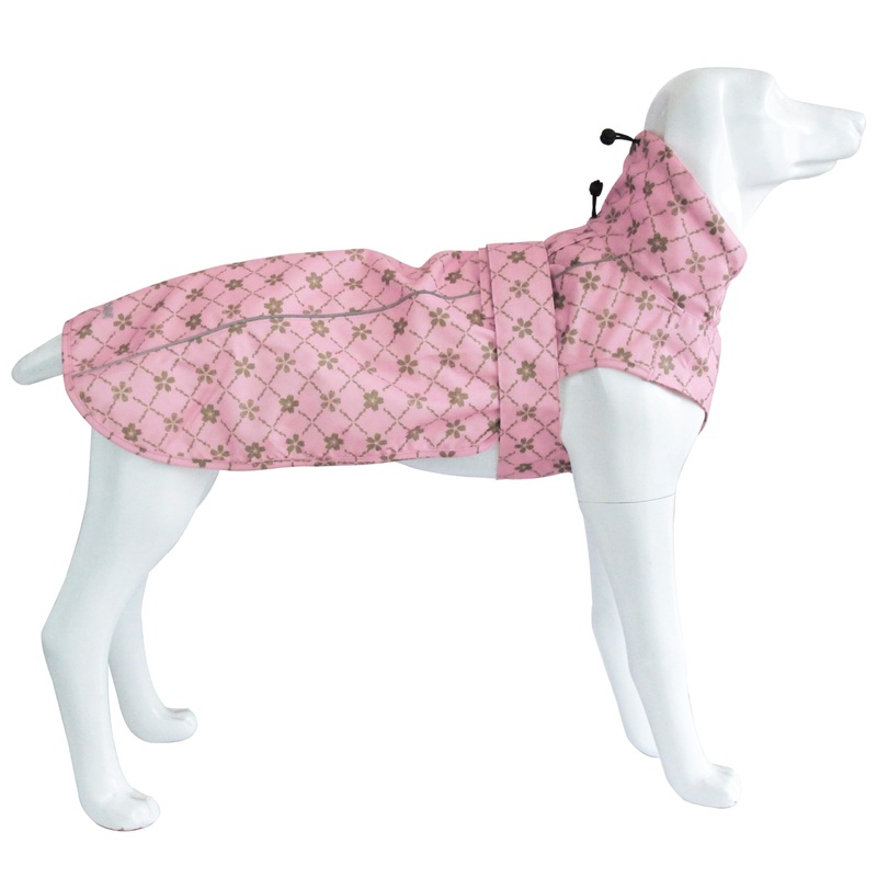 Adjustable Waterproof Dog Raincoat for Dogs,Lightweight Pet Rain Jacket Puppy Clothes with Reflective Strip for Small Medium Large Dogs(X-Large,Gold Cheery Blossoms Pink) X-Large Gold Cheery Blossoms Pink