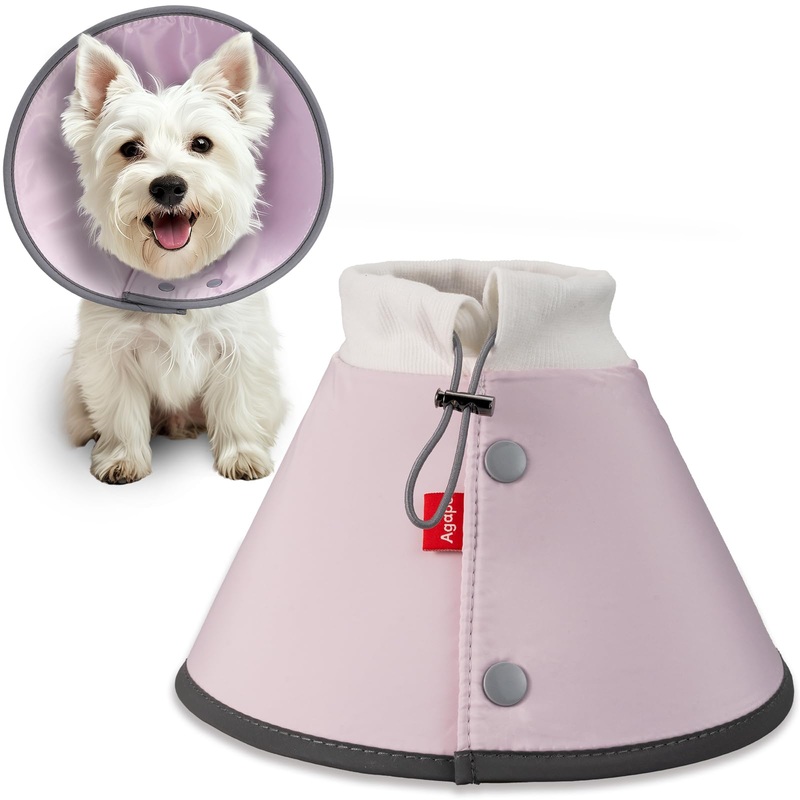 Agape Soft Dog Cone for Small Dogs & Cats, Comfy Dog Recovery Collar After Surgery, Adjustable E Collar Alternative to Stop Licking, Protective Elizabethan Collar for Pup&Kitty, Comfortable Dog Cones Pink (Small Dogs Cone) M (Neck:9.5″-13.5″)