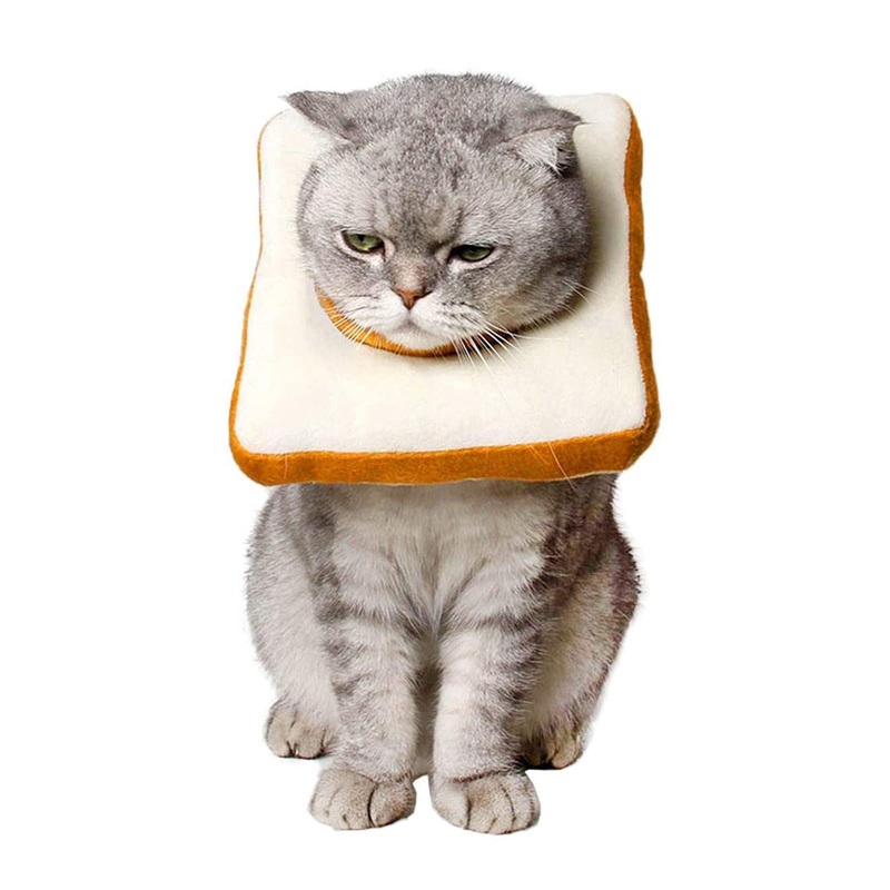Amakunft Adjustable Cat Cone Collar Soft, Cat Recovery Collar, Cone for Cat After Surgery, Cat Neck Cone, Elizabethan Collar for Cat and Kitten (Toast S (Neck:5″-10″)) Toast