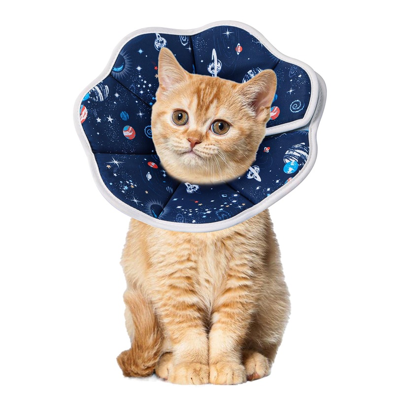 Cat Cone Collar Soft, Cat Recovery Collar to Stop Licking, Protective Cat Neck Cone After Surgery for Small Medium Cats Kittens S(Neck: 6.2″ – 9″)