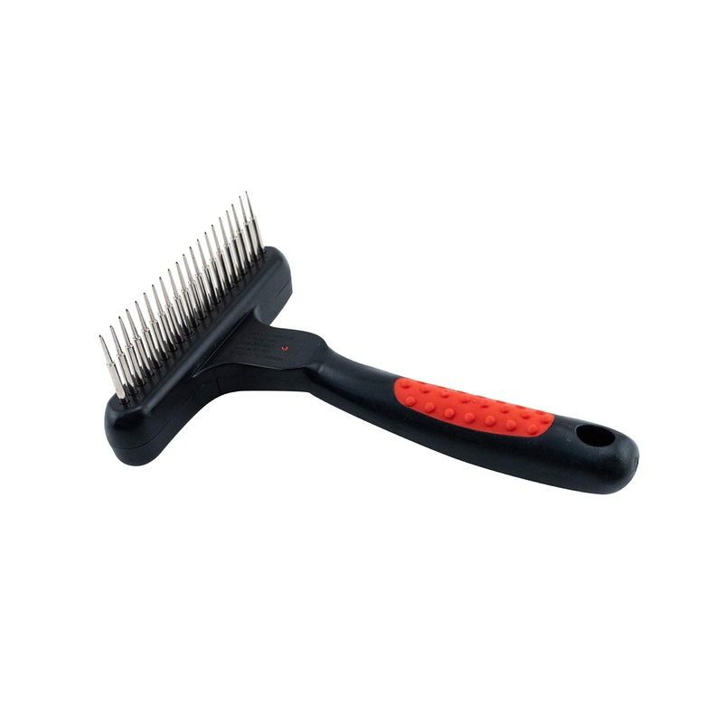RYAN’S PET SUPPLIES Paw Brothers Magic Spring Undercoat Rake for Dogs, Professional Grade Grooming Tool, Stainless Steel Pins, Removes Tangles and Mats, Comfort Grip, 4.5 in. Magic Spring Long Pin