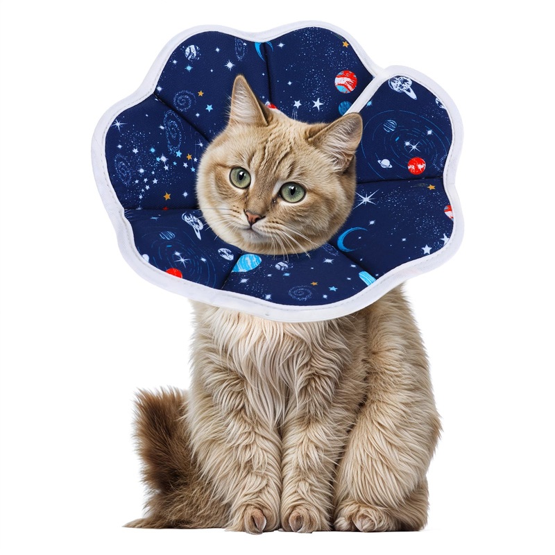 Soft Cat Cones to Stop Licking, Adjustable Cat Donut Collar Cat Recovery Collar, Inflatable Pet Cones for Cats Neck, Comfortable Elizabethan Collar for Small Medium Kitten After Surgery