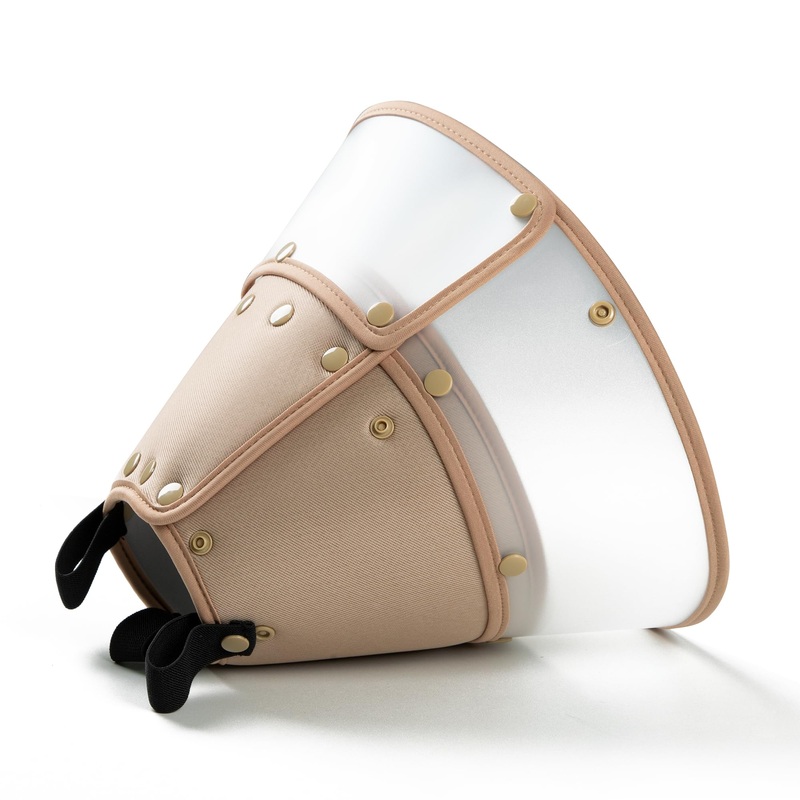 Soft Dog Cone Collar for Large Medium Small Dogs After Surgery, Adjustable Pet Recovery E-Collar, Elizabethan Collar for Dogs and Cats, Tan X-Small XS