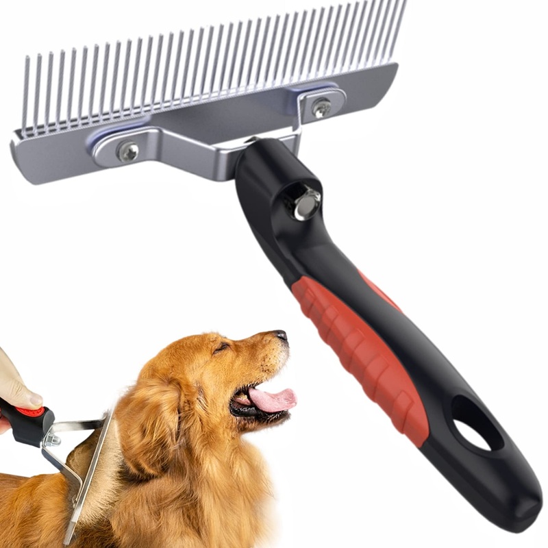 Undercoat Rake for Long-Haired Dogs and Other Shedding Pets – Anti-Slip Handle Grooming Tool for Husky, German Shepherd, Golden Retriever