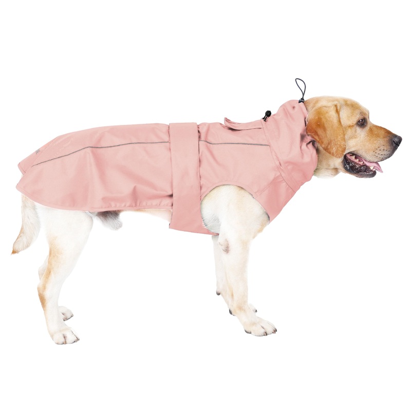 Waterproof Dog Raincoat with Reflective Strip, Adjustable Breathable Rain Coat Jacket with Leash Hole for Dogs (Pink, XX-Large) Pink
