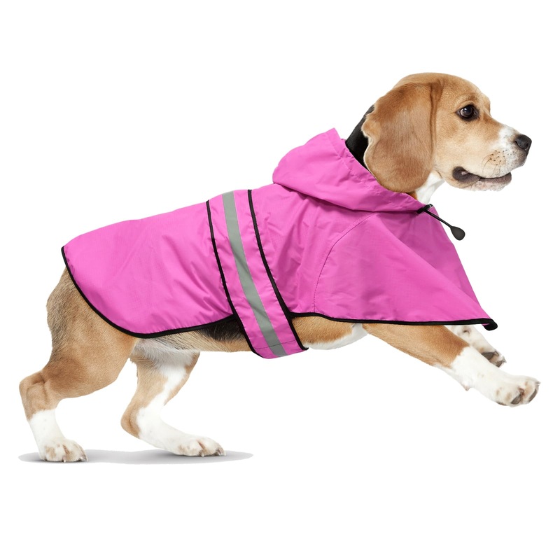 Waterproof Dog Raincoats – Hooded Raincoats for Dogs, Adjustable Reflective Dog Rain Coat, Windproof Dog Rain Jacket Pet Rain Slicker Poncho for Small, Medium, Large Dogs (Small, Pink)