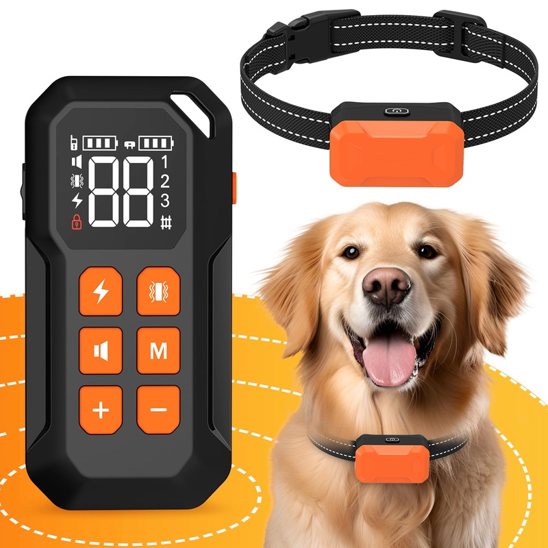 Wireless Dog Fence,Electric Fence for Dogs,Dog Training Collar with Remote Control,Wireless Dog Fence System Up to 985ft Adjustable,Dog Fence Wireless Ipx7 Waterproof