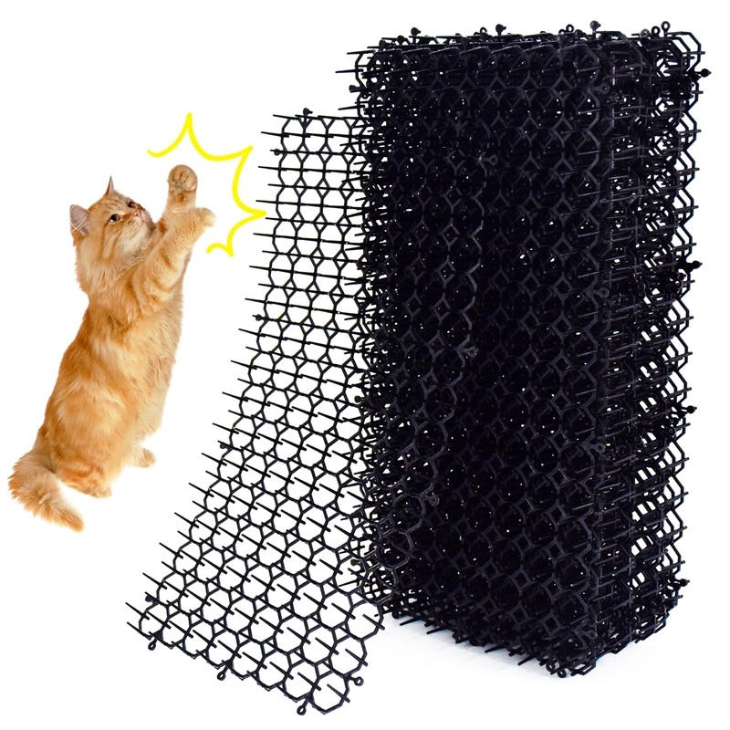10 Pack 16 x 8 Inch Cat Scat Mat with Spikes, Scat Mat for Cats Cat Deterrent Mat Digging Stopper Repellent Spike Mat 10 Pack