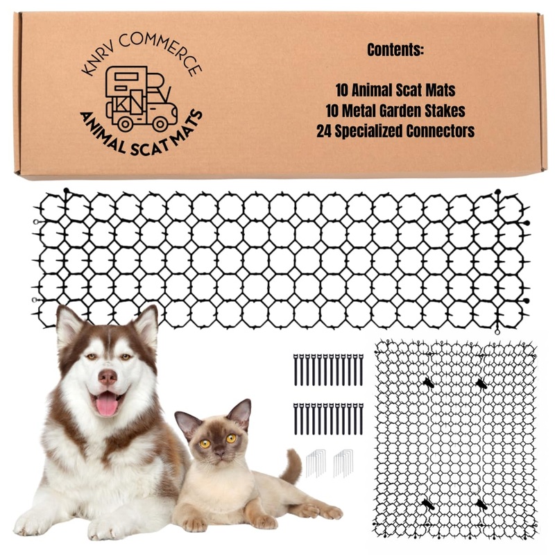 10 Pk: Scat Mats, Cat Deterrent, Keep Dogs Off Furniture, Cat Scat Mats, Dog Scat Mats, Keep Cats Off Counter Tops, Scat Mat, Animal Deterrent Mats,Keep Dogs Off Couch, Dog Deterrent Mat (Outdoor)