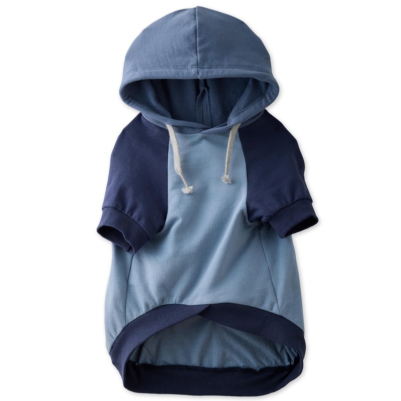 100% Organic Cotton Dog Hoodie Pet Coat for Small, Medium and Large Dogs, Color Block Navy, X-Large