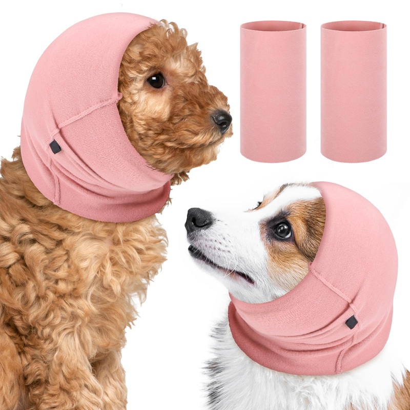 2Pcs Quiet Ears for Dogs, Hood for Dogs, Dog Ear Cover Hoodies, Dog Calming Aid for Anxiety Relief, Original Calming Band for Dogs & Cats, Pet Grooming & Force Drying(Medium) Medium