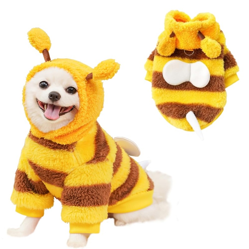 ANIAC Pet Hoodie Cat Rabbit Outfit with Bunny Ears Cute Sweatshirt Spring and Autumn Puppy Knitted Sweater Kitty Soft Knitwear (Yellow, X-Large) Yellow