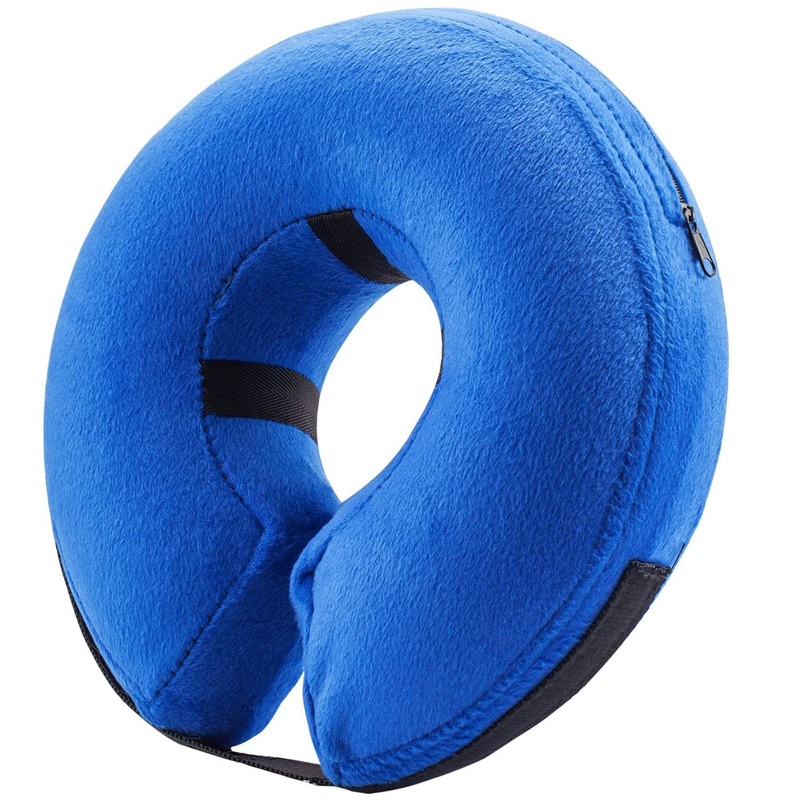 BENCMATE Protective Inflatable Collar for Dogs and Cats – Soft Pet Recovery Collar Does Not Block Vision E-Collar (Large, Blue) [Neck:12″-18″] Large