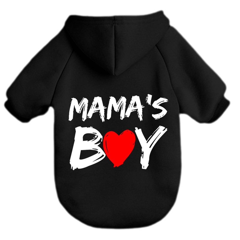 Cat Hoodies for Cats Pet Puppy Clothes Dog Hoodie Mama’Boy Printed Hooded Sweatshirt for Small Medium Size Dogs(Black,L) Black Large
