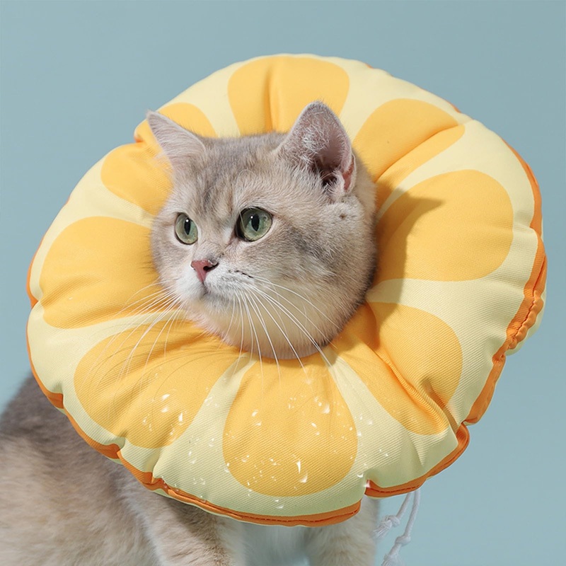 Cat Recovery Soft Collar.Waterproof Soft Recovery Cone Collar. Anti-bite and Anti-Lick Wound Healing Safe Adjustable Elizabethan Collar.(M) Medium Yellow