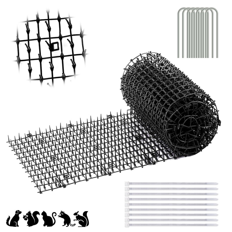 Cat Repellent Mat Outdoor 6.5FT Cat Scat Mat with Spikes Anti Cat Prickle Strips Scat Mat for Cats Plastic Cat Spike Mat Effective Cat Deterrent for Gardens and Lawns