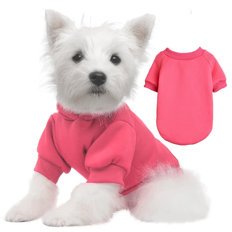 Dog Dog Sweaters Clothes for Small Dogs Boy Girl Dog Winter Hoodie Sweatshirts for Small Chihuahua Yorkie Doggie Coat Clothing Puppy Cat Autumn Warm Coat Largefor 9-12lb HotPink