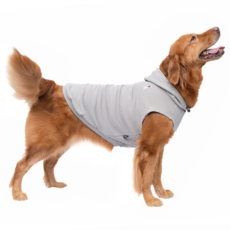 Dog Pet Clothes Hoodies Sleeveless Sweatershirt for Extra Large Dogs Boy Girl Doggy Sweater Elastic Cotton Pullover Hoodie for Labrador Golden Retriever Border Collie German Shepherd – Grey XXXL XXX-Large