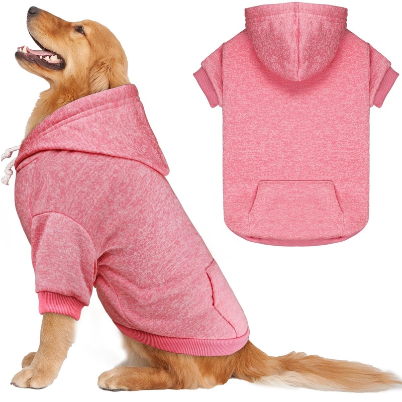 Dog Sweaters for Large Dogs Dog Hoodie Fleece Dog Sweater Soft Dog Clothes Sweatshirt with Pocket Dog Hoodie for Large Dogs(Pink&XL) X-Large Pink