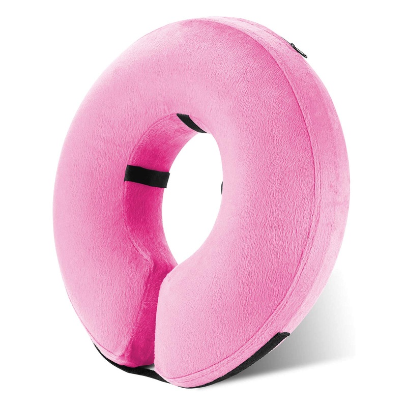 Katoggy Inflatable Dog Collar, Soft E-Collars for Dogs After Surgery, Adjustable Blow up Donut Dog Cone Collar for Small/Medium/Large Dogs and Cats Pink Small (Neck: 6″-11″)