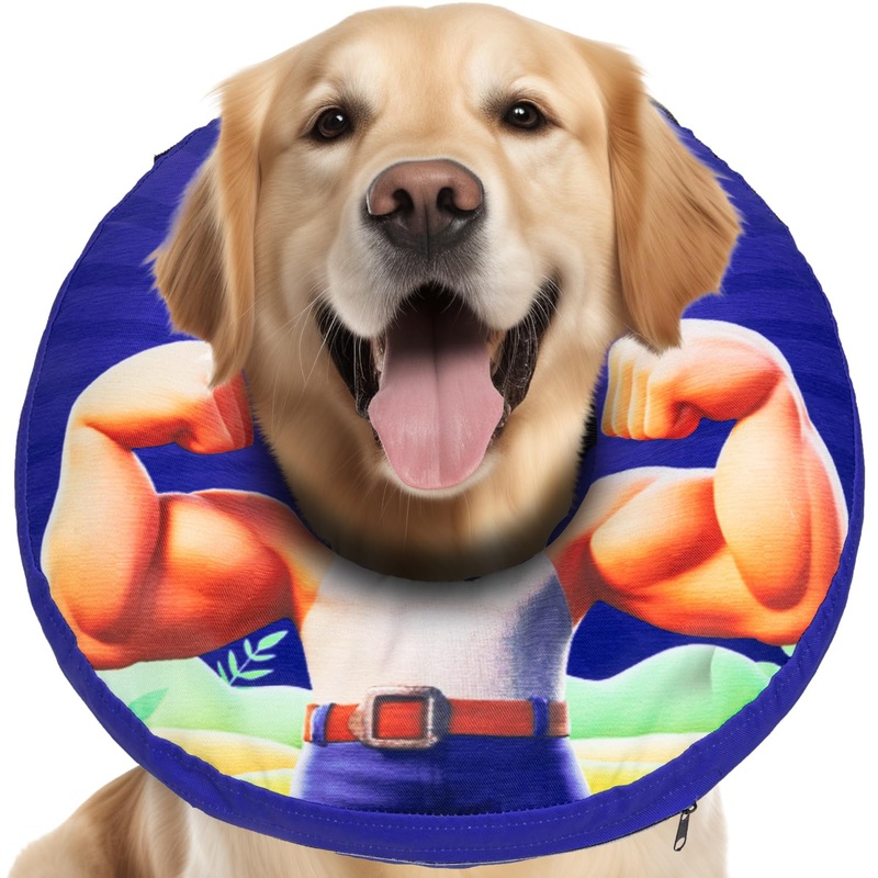 Large Dog Cone Collar for Dogs and Cats Inflatable Dog Donut Collar for After Surgery Recovery Soft Dog Cone for Small Medium Large Dogs Does not Impede Vision L