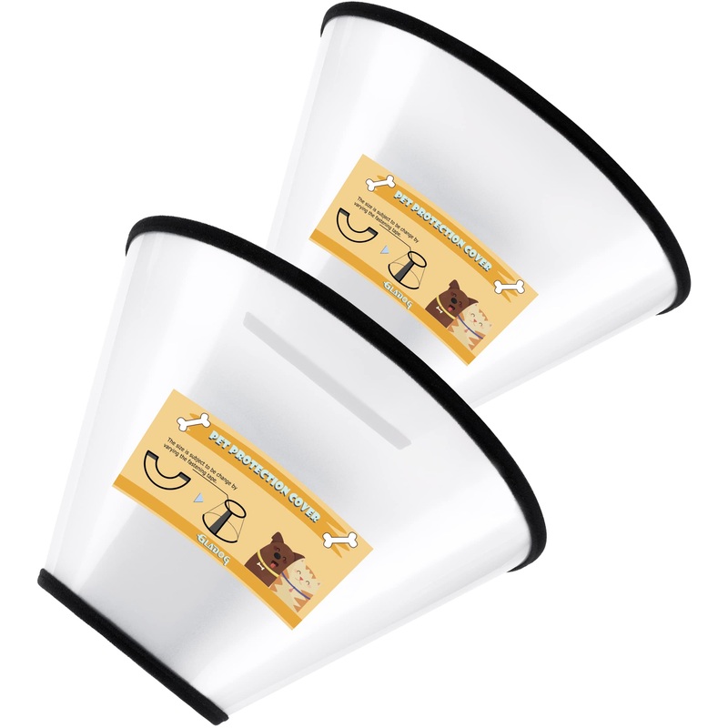 Soft Dog Cone Collar, 2 PCS (for Right Size) Flexible Plastic Cone for Dogs After Surgery, Dog Recovery Collar, Adjustable E-Collar for Large/Medium/Small Dogs Cat, Comfy Elizabethan Collar (M) M