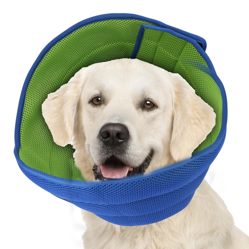 Soft Dog Cone Collar Alternative to Stop Licking, Comfy E Cones for Large Medium Dogs After Surgery, Comfortable Elizabethan Recovery Head Ecollars of Shame, XL Pet Neuter Neck Collars Anti Licking Mesh Cloth – Blue LFit 49-110 lb)