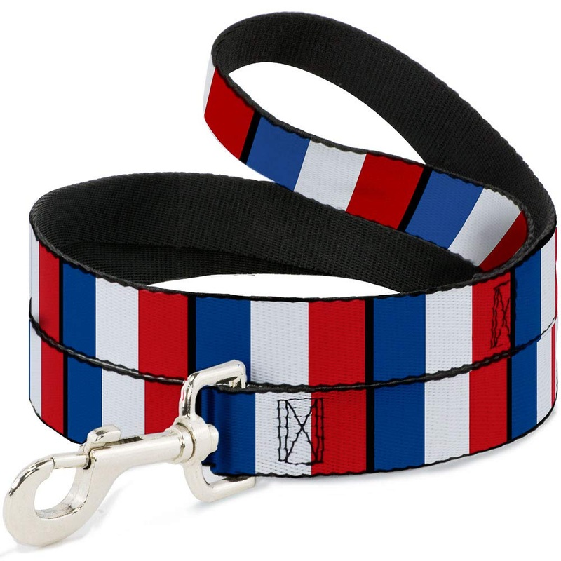 Buckle-Down Pet Leash – France Flags – 6 Feet Long – 1″ Wide