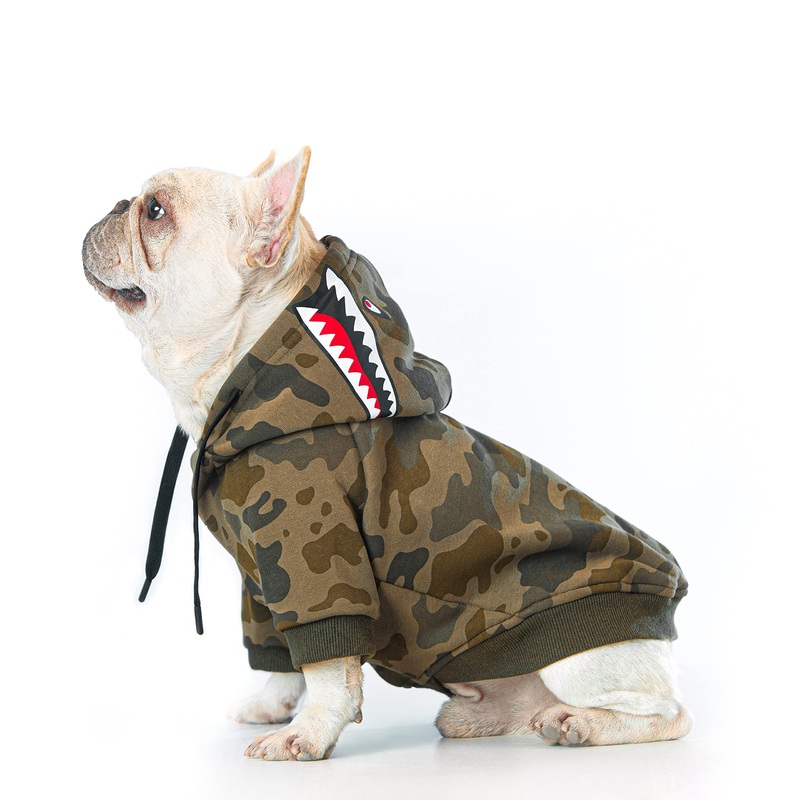 Camo Dog Hoodie Dog Clothes Extra Warm Fleece Lining Stretchy Fit for Small Medium Large Dogs (Camo, XXX-Large) 3XL(Chest:30″,Back:23″) Camo