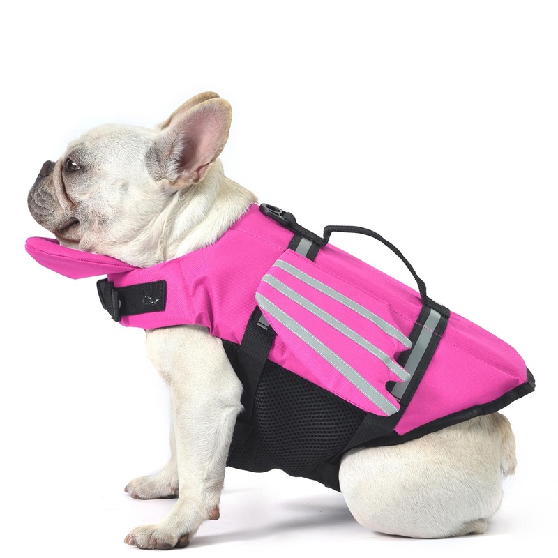 Dog Life Jacket, Wings Dog Life Vest with Chin Float Rescue Handle for Small Medium Large Dogs, Adjustable High Visibility Flotation Pet Safety Swim Vest for Swimming Boating (Pink, S) S (Chest Girth 16.1″-20.9″) Pink