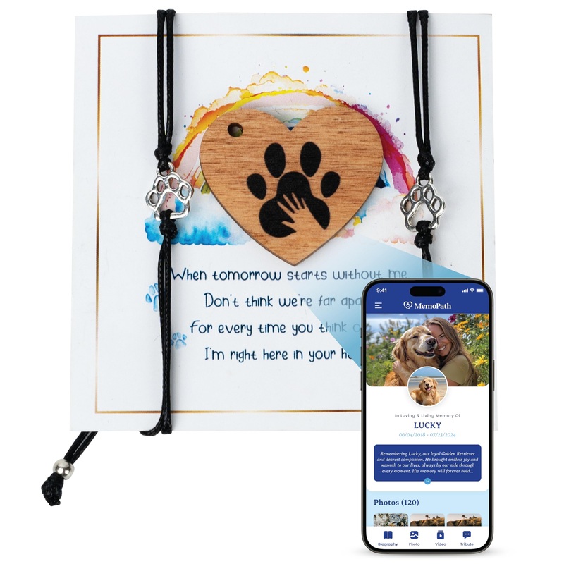 Dog Memorial Bracelet for Loss of Dog, Dog Death Sympathy Gifts, Pet Loss Sympathy Gift, Dog Bracelets for Women, Dog Passing Away Gifts, Pet Memorial Gifts