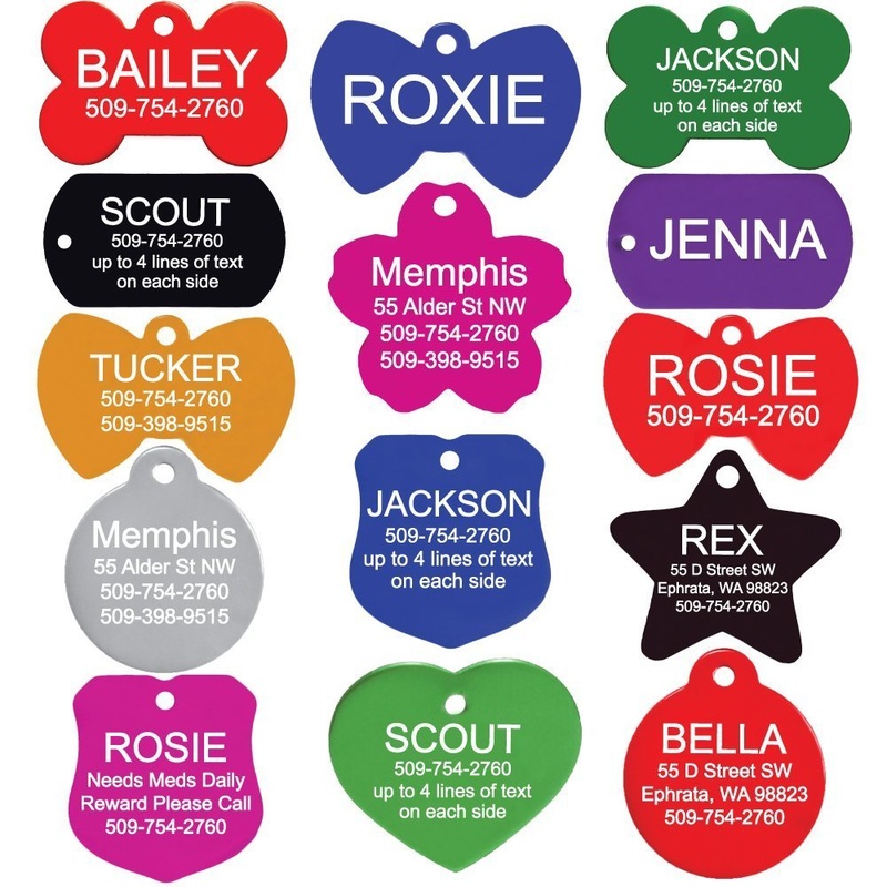 GoTags Dog Tags, Personalized Engraved Dog and Cat ID Tags for Pets, Custom Engraved on Both Sides, Various Shapes Including Bone, Round, Heart, Bow Tie, Star, and Badge (Large – Pack of 1) Regular Dog Bone