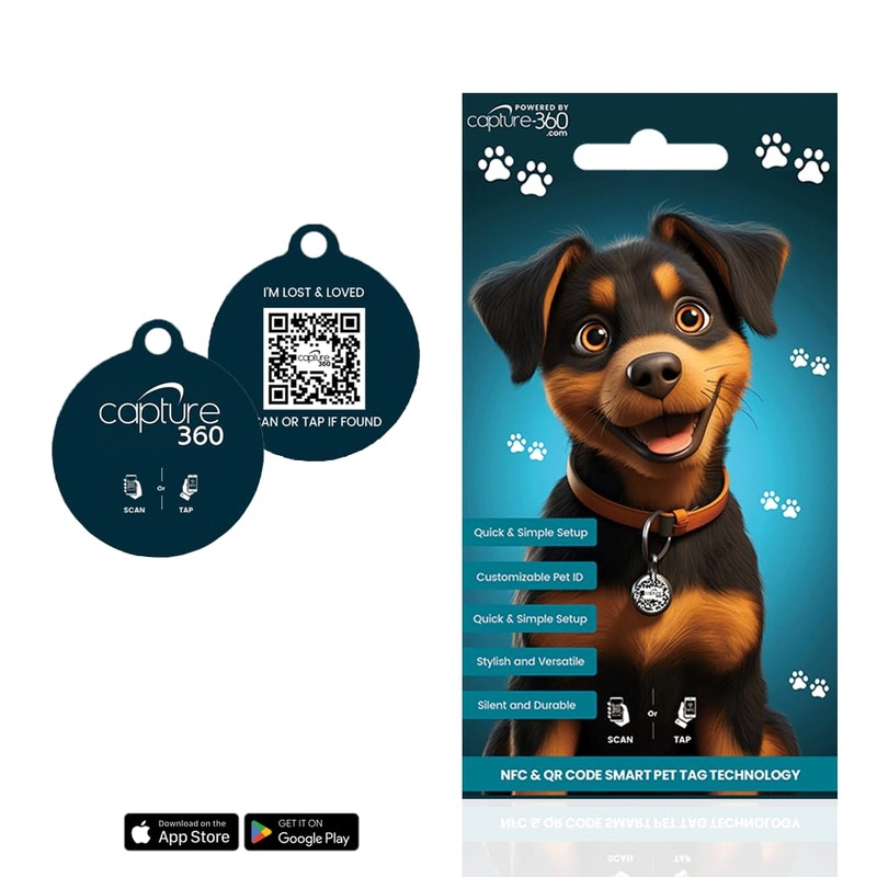 QR Code & NFC Smart Pet ID Tag  Waterproof, Durable, Customizable Digital ID for Dogs & Cats  Easy Setup, Lost Pet Finder, Cloud Storage Option