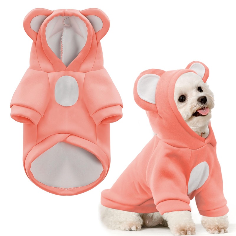 Small Dog Hoodie Soft Warm Fleece Fall Winter Dog Clothes Cute Puppy Sweaters Cat Coat Funny Blank Pullover Doggy Hooded Sweatshirts for Small Dogs Chihuahua Costumes Kitten Outfits(Pink,XS) XS(Suggest 1.0-2.2 lbs) Pink